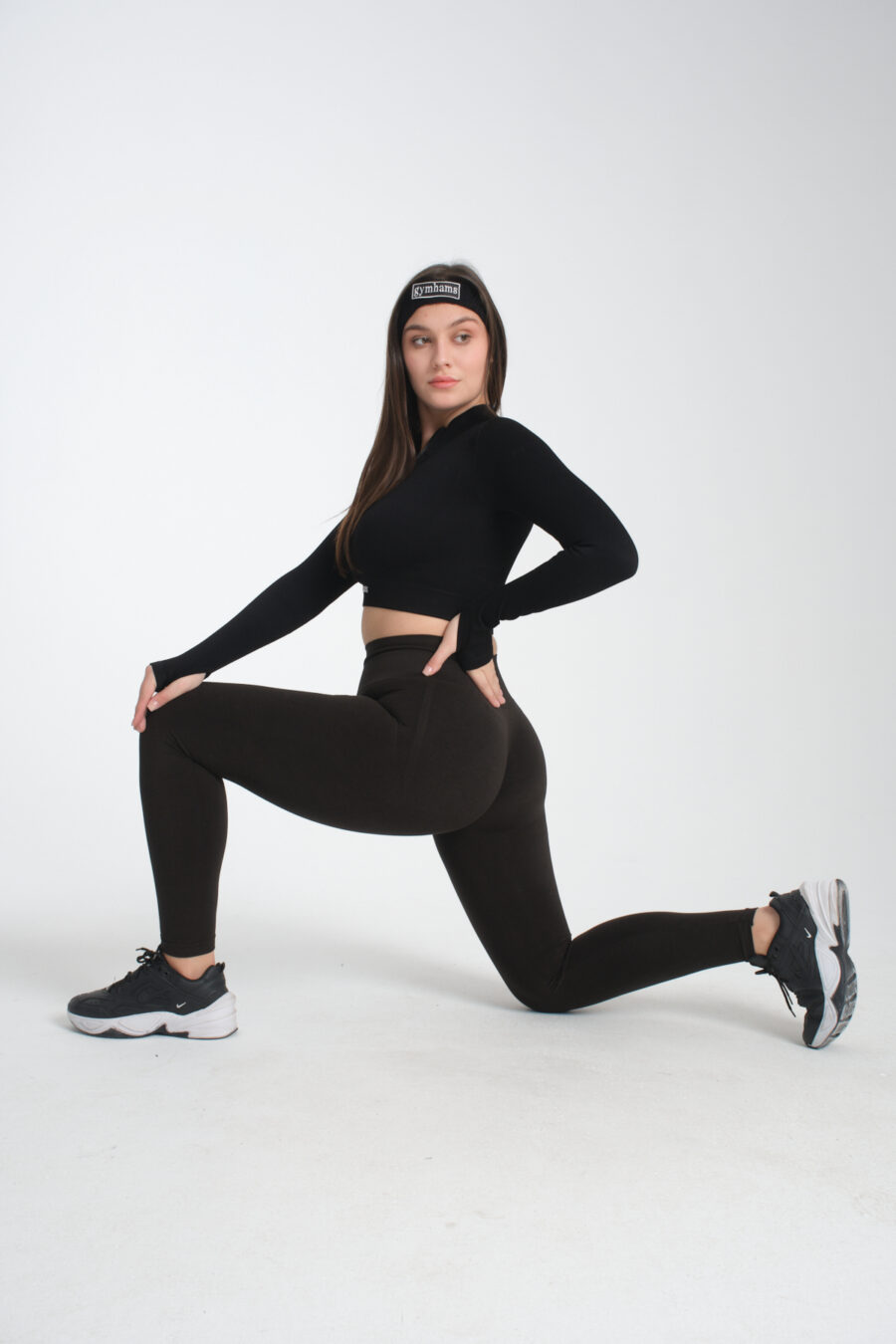 Gh-OA Serisi Kahve Kalçası Büzgülü Push Up Kalça Şekillendirici Seamless Likralı Spor  Kadın Tayt - Görsel 7