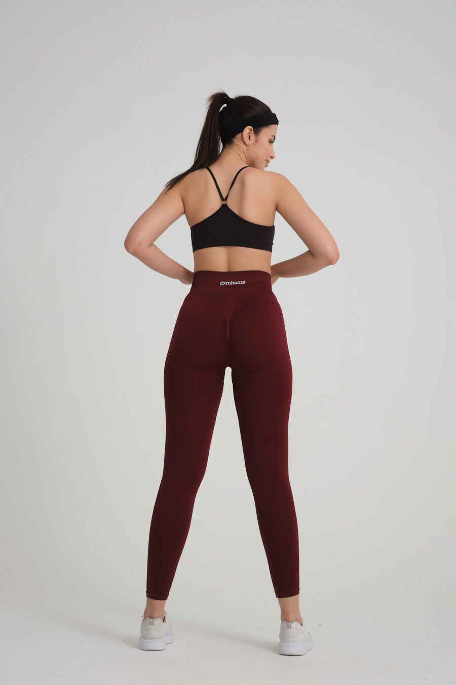 Drop Bordo Kalçası Büzgülü Push Up Kalça Şekillendirici Kadın Spor Fitness Tayt - Görsel 6