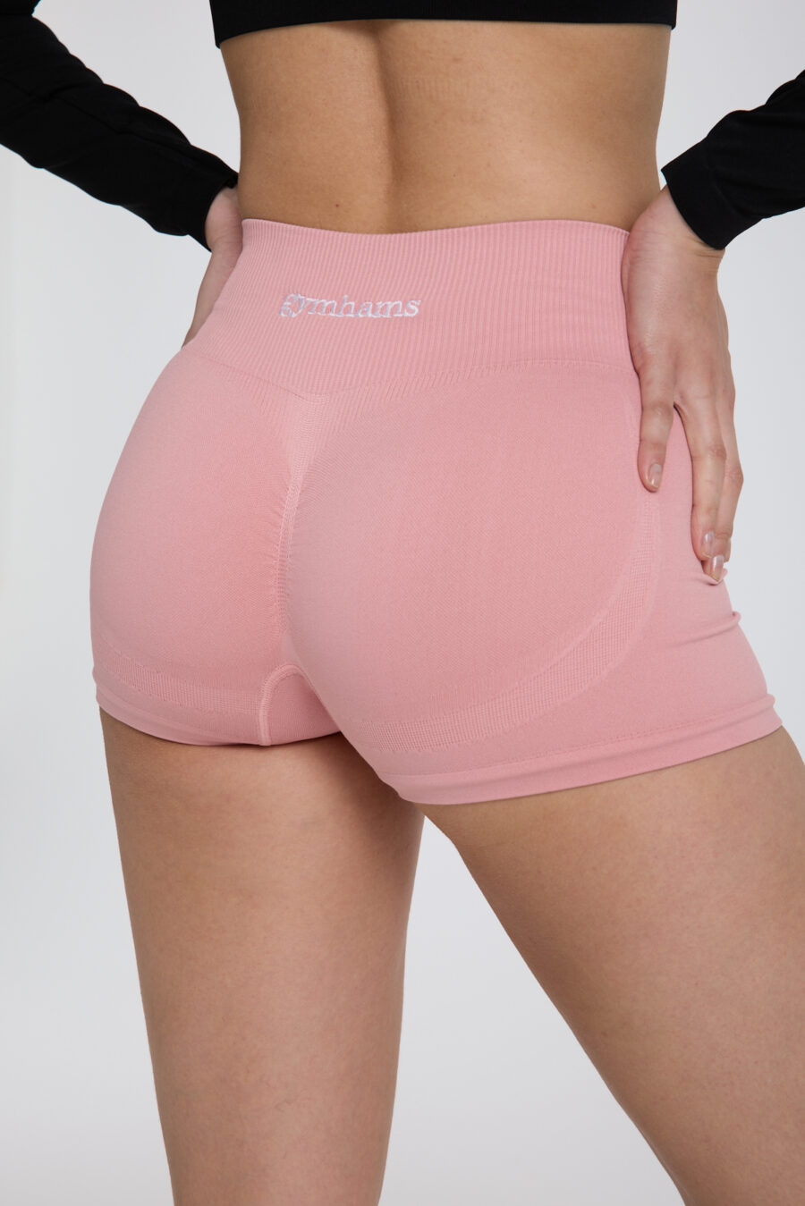GYMHAMS Drop Shorts Pembe Kalça Büzgülü Süper Mini Şort – Push-up Toparlayıcı & Şekillendirici - Görsel 10