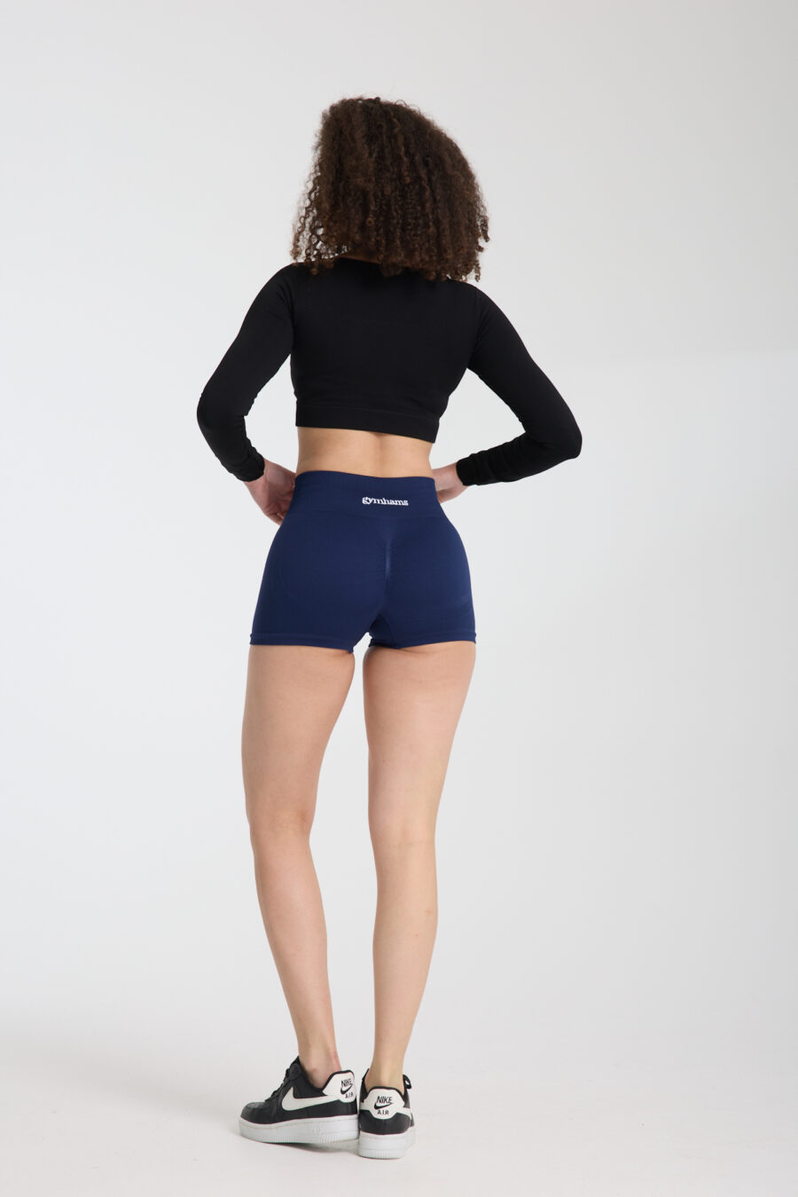 GYMHAMS Drop Shorts Lacivert Kalça Büzgülü Süper Mini Şort – Push-up Toparlayıcı & Şekillendirici - Görsel 7