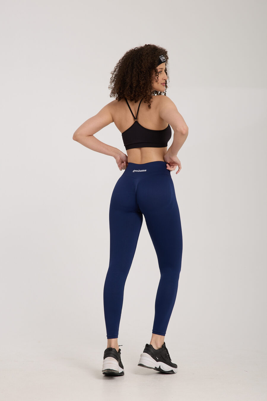 Drop Lacivert Kalçası Büzgülü Kalça Şekillendirici Push Up Toparlayıcı Kadın Spor Tayt