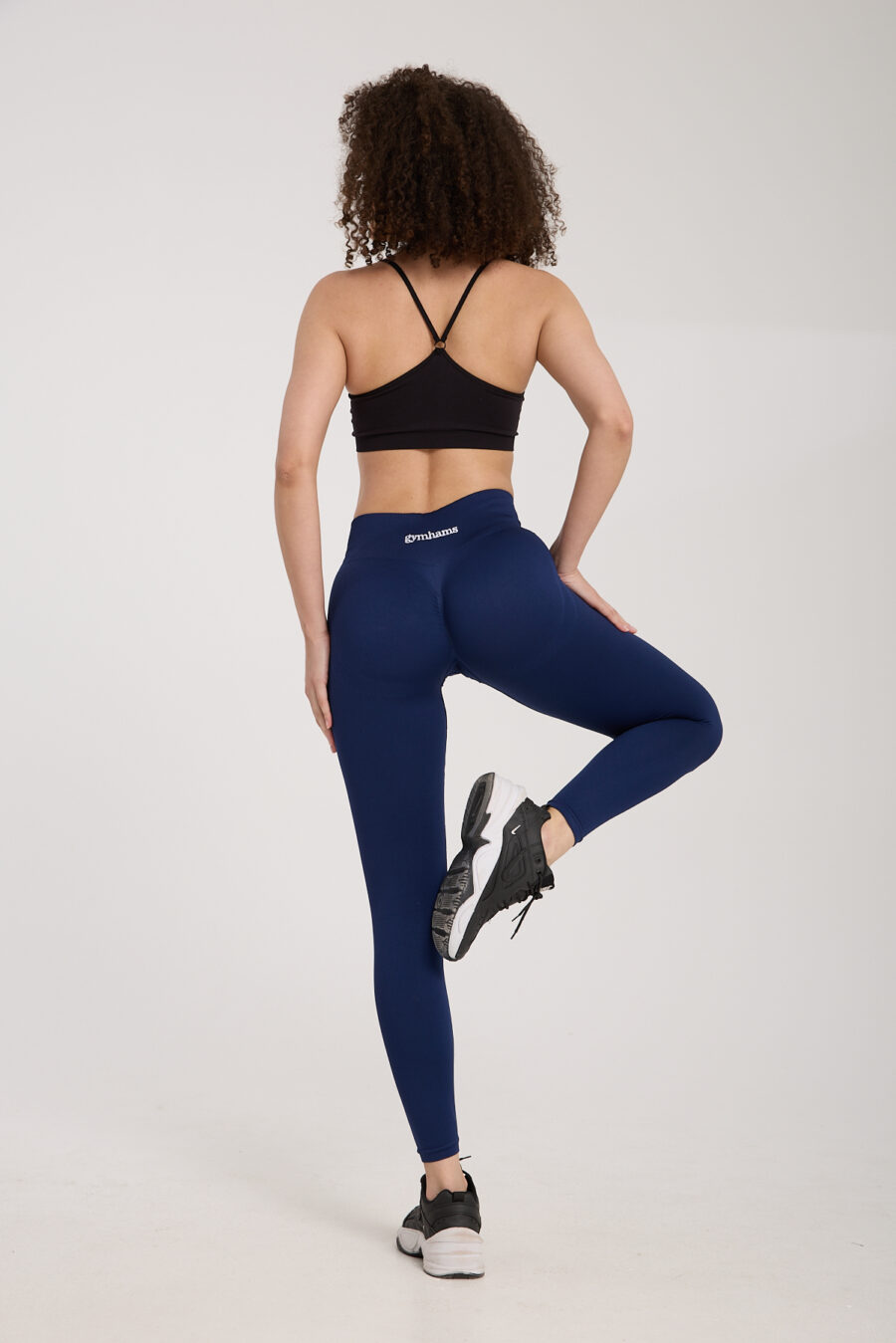 Drop Lacivert Kalçası Büzgülü Kalça Şekillendirici Push Up Toparlayıcı Kadın Spor Tayt - Görsel 8