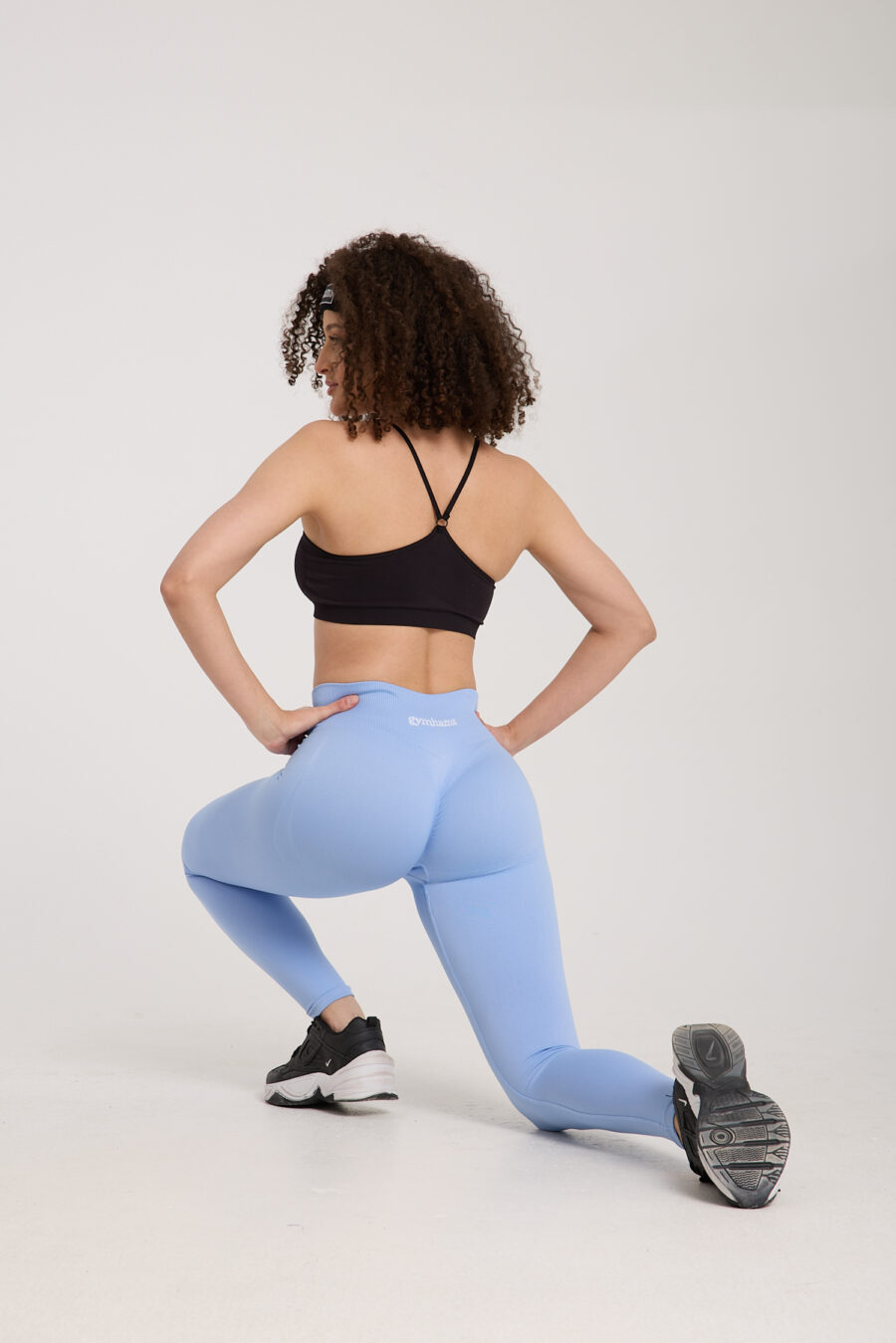 Drop Bebek Mavi Kalçası Büzgülü Kalça Şekillendirici Push Up Toparlayıcı Kadın Spor Tayt - Görsel 6